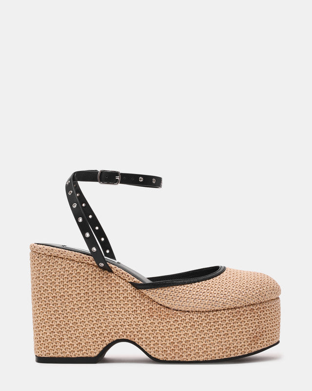 Steve Madden Kosmic women's multicolour raffia wedges, sole view