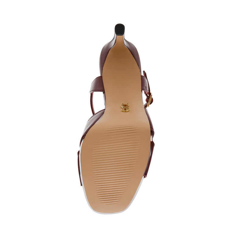 Steve Madden Lavisher Women's Wine Patent Heeled Sandals - outsole view
