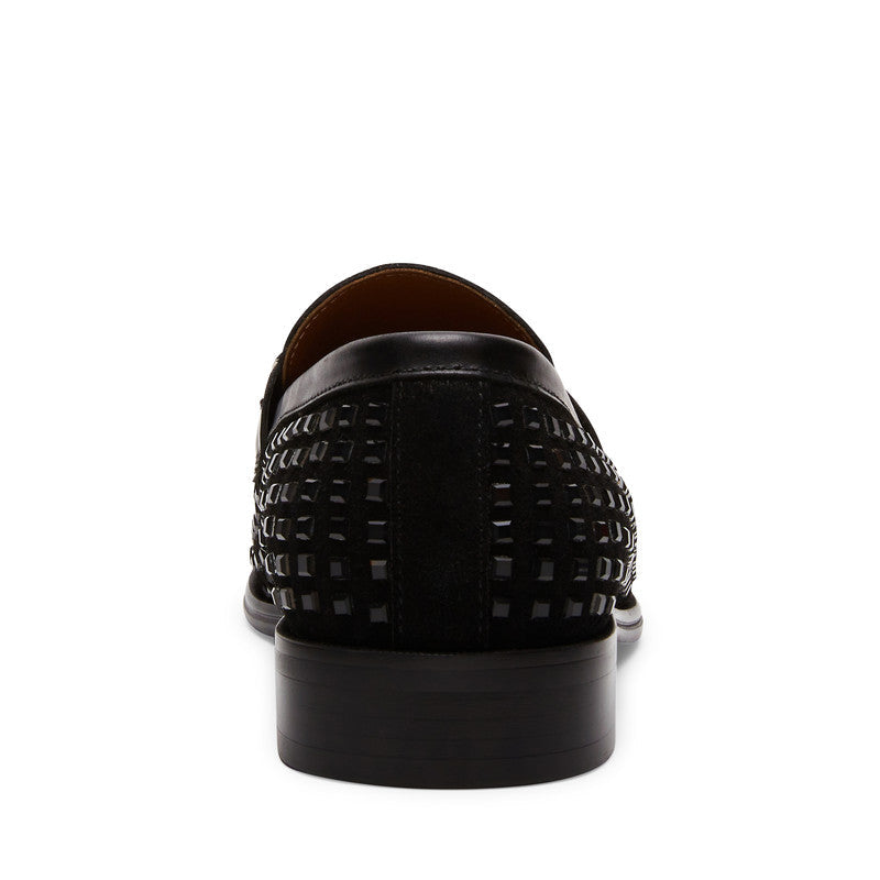 Steve Madden Lazare-N Men's Black Loafers with textured woven upper design - view 2