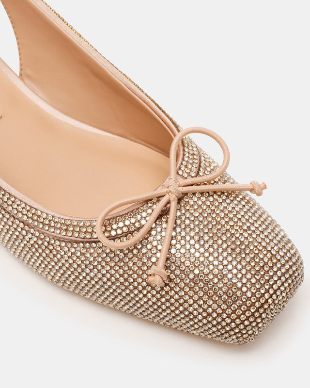 Steve Madden Loved Women's Champagne Pumps - toe detail close-up - view 3
