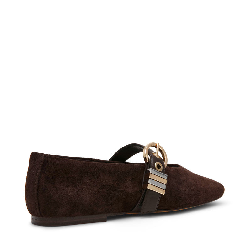 Steve Madden Lucia Women's Brown Suede Ballet Flats - side profile - view 2