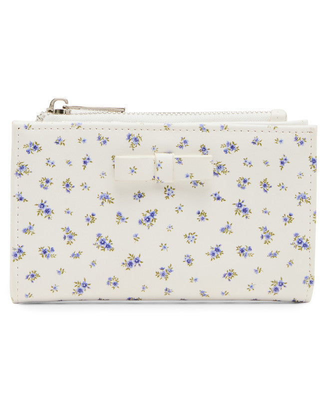 Steve Madden Amorrb blue ditsy floral women's zip wallet, product view 1