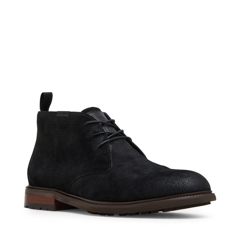 Steve Madden Maelix Men's Black Suede Boots - front three-quarter view