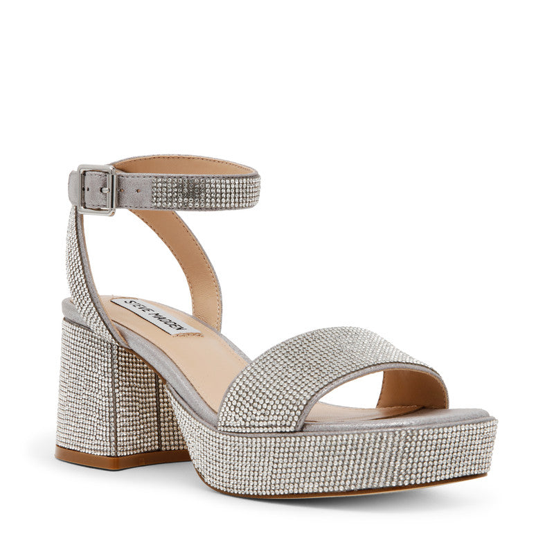 Mercerr-R Silver Women's Heeled Sandals