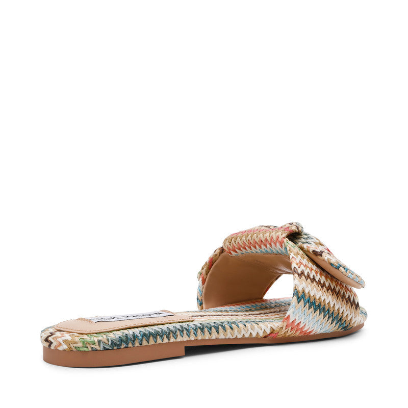 Steve Madden Misha women's multicolour raffia flat sandals, side view