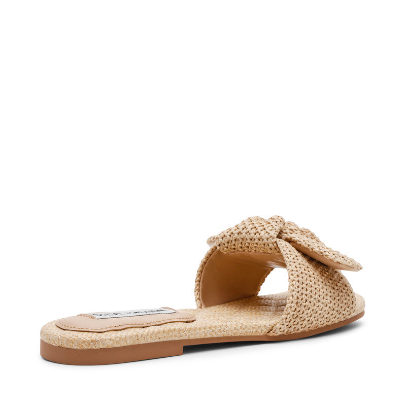 Steve Madden Misha women's natural raffia flat sandals, side view