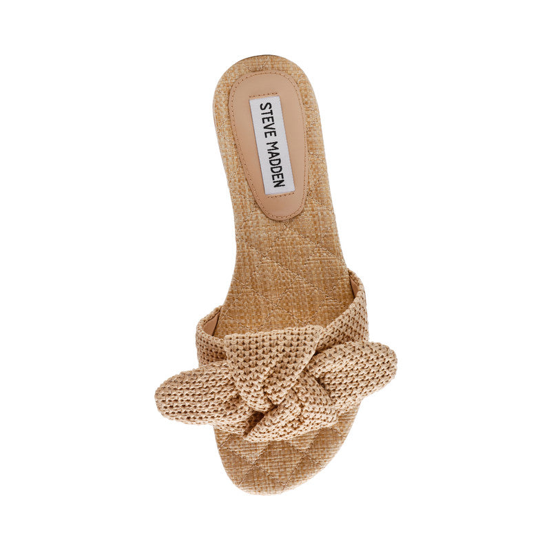 Steve Madden Misha women's natural raffia flat sandals, sole view