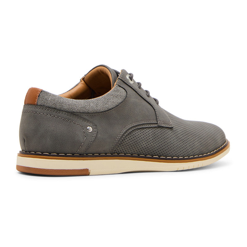 Steve Madden Mlanning Men's Grey Nubuck Lace-Up Shoes - side profile - view 2