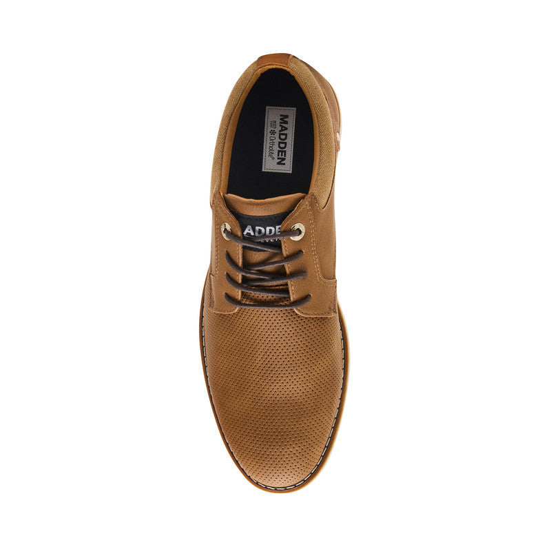Steve Madden Mlanning Men's Tan Nubuck Lace-Up Shoes - top view