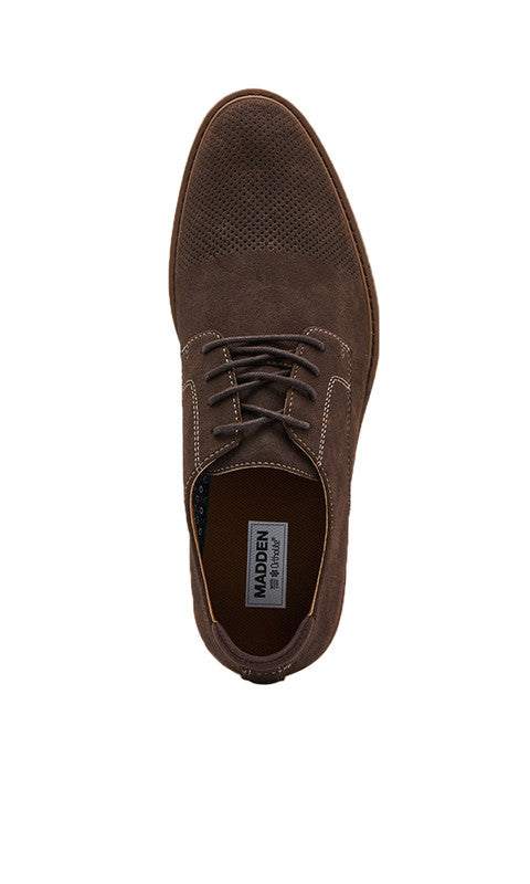 Steve Madden Msaven Men's Brown Suede Lace-Up Shoes - top view