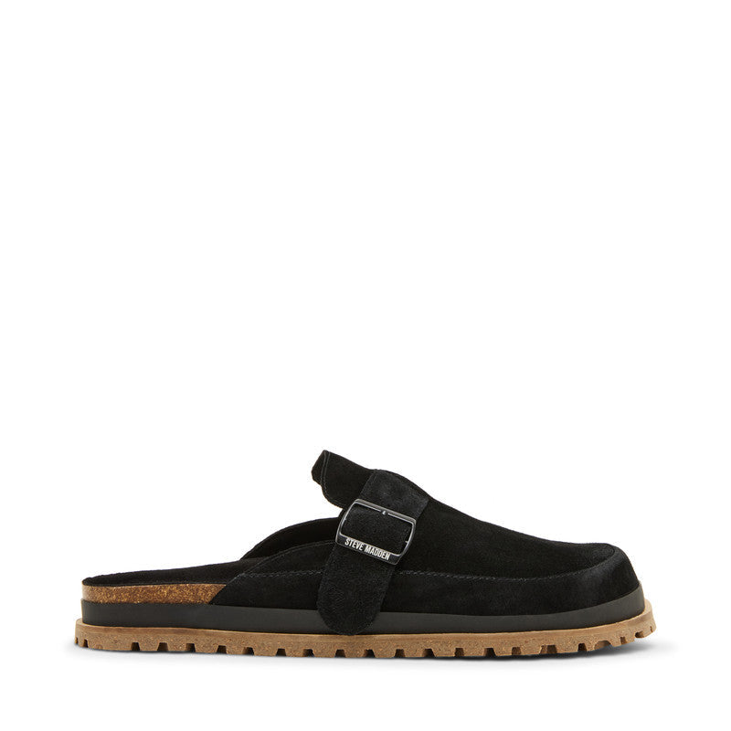 Steve Madden Odrik Men's Black Suede Sandals - side profile - view 3