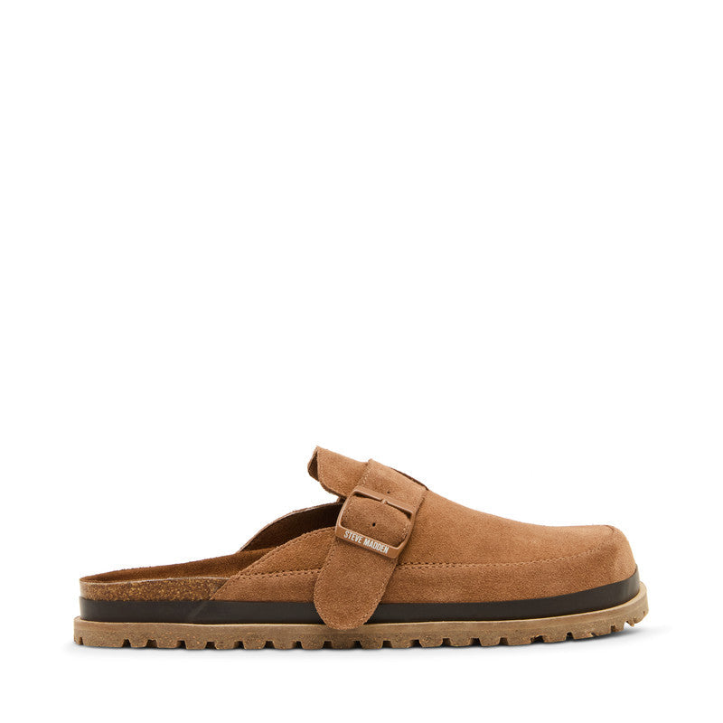 Steve Madden Odrik Men's Tobacco Suede Sandals - side profile - view 3