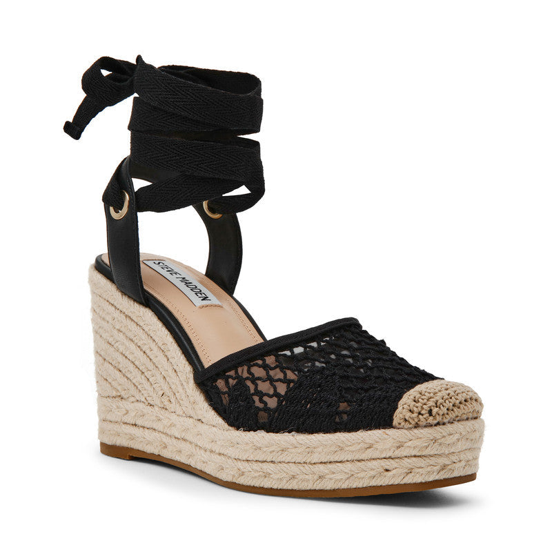 Steve Madden Osborn Black Women's Wedge Sandals, featured product view