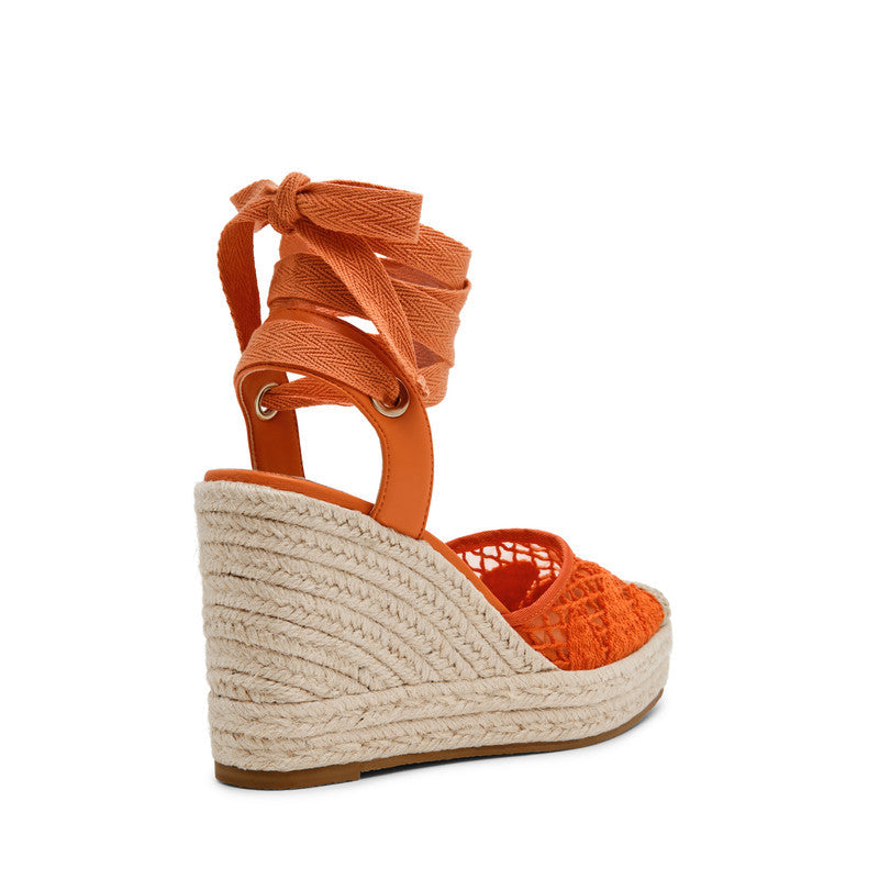 Steve Madden Osborn women's dark orange wedge sandals, side view