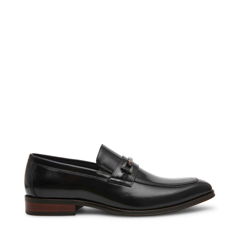 Steve Madden Pontor men's black slip-on dress shoes, sole view