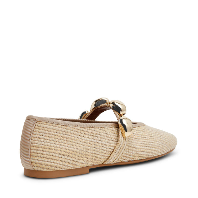 Steve Madden Poppin Light Brown Women's Ballarinas with raffia material - view 2
