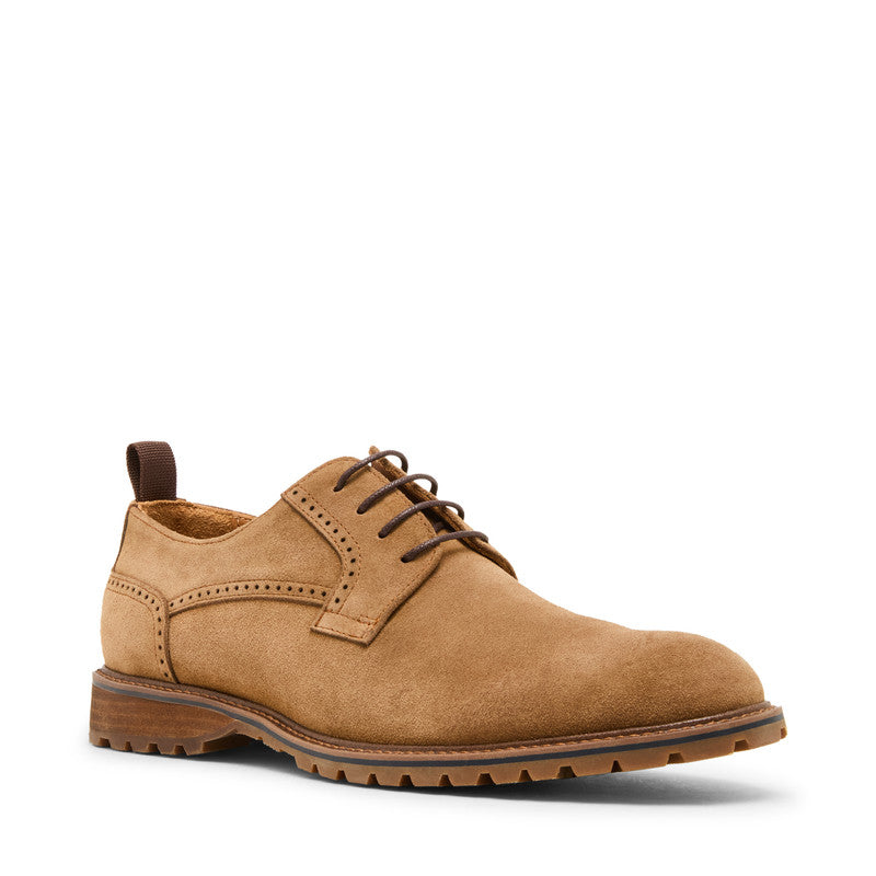 Steve Madden Riven Men's Tan Moccasins - front three-quarter view