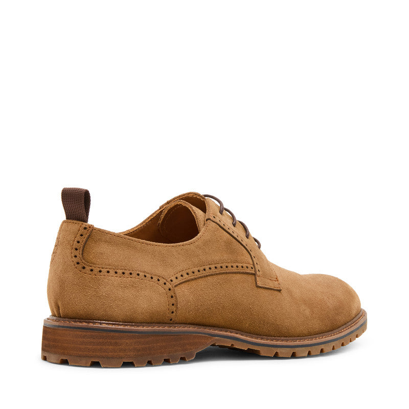 Steve Madden Riven Men's Tan Moccasins - rear three-quarter view