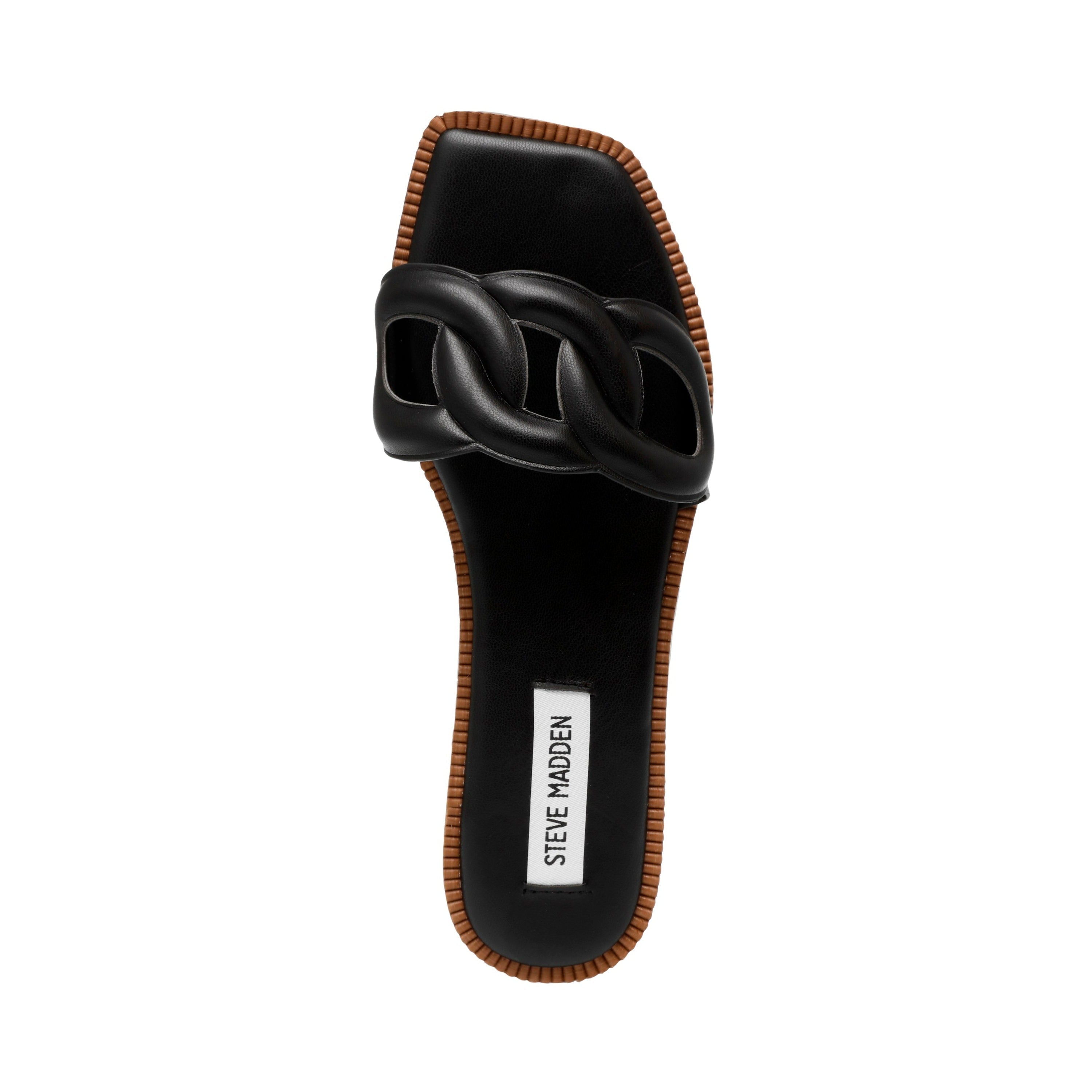 Steve Madden Stash women's black sandals, top view
