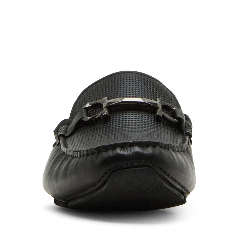 Steve Madden Ezekiel men's black slip-ons, back view