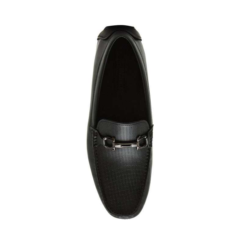 Steve Madden Ezekiel men's black slip-ons, top view