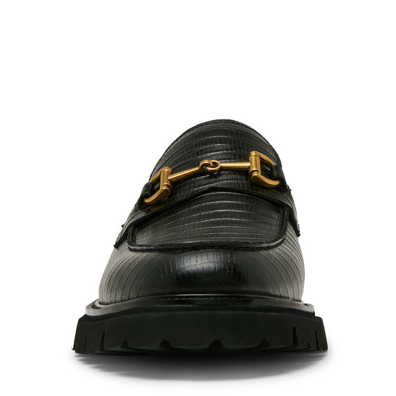 Naxos Men's Black Lizard-Embossed Leather Loafers - view 2