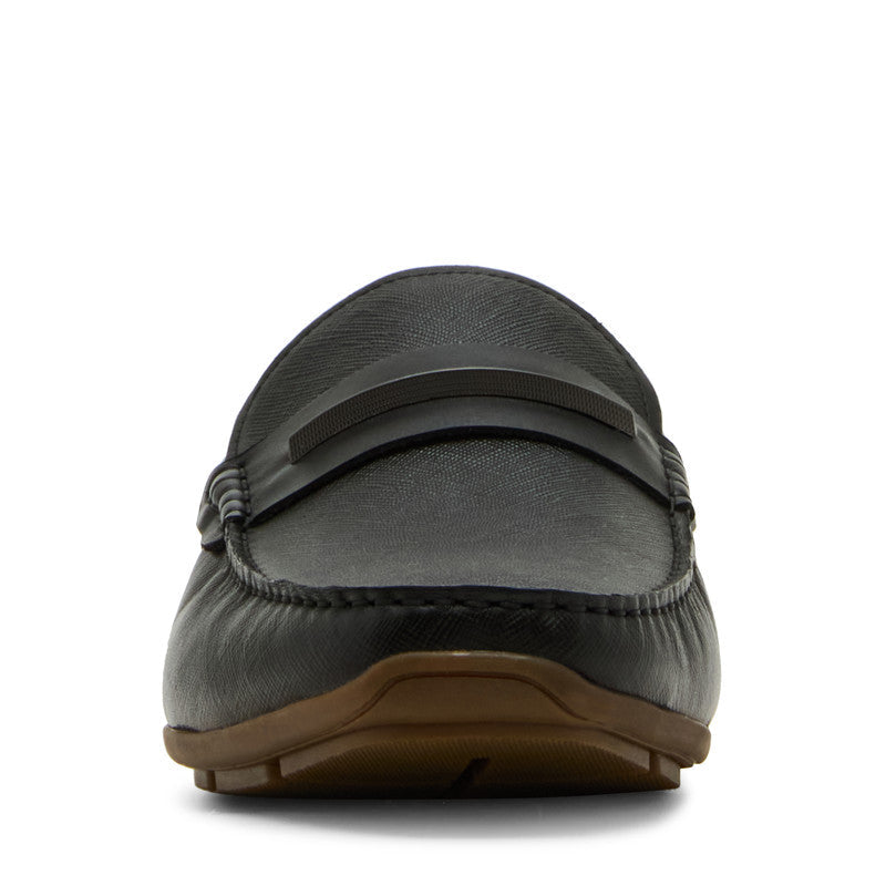 Steve Madden Thurston men's black loafers, back view