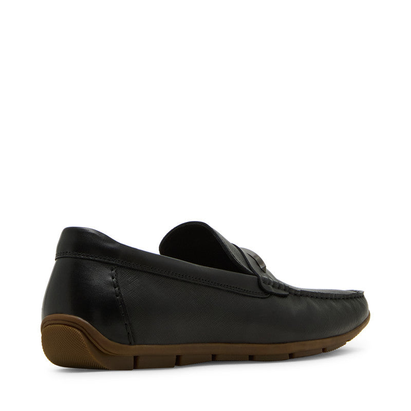 Steve Madden Thurston men's black loafers, front view
