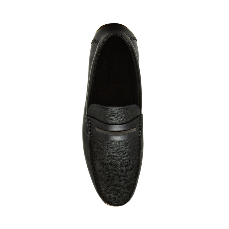 Steve Madden Thurston men's black loafers, top view