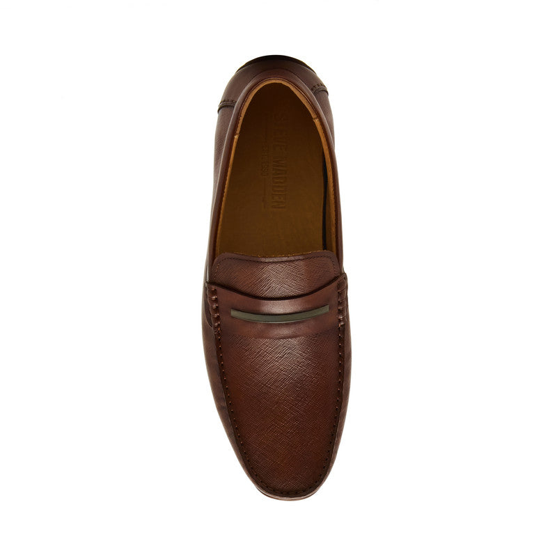 Steve Madden Thurston men's tan loafers, top view