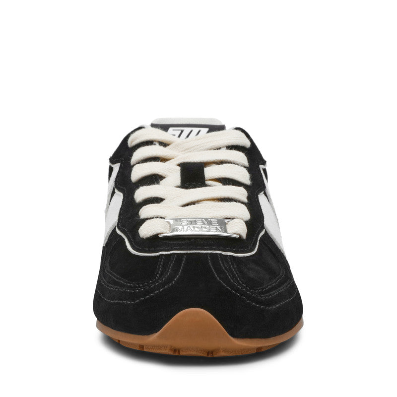 Steve Madden Abbi-Sm Black Suede Women's Sneakers, front view