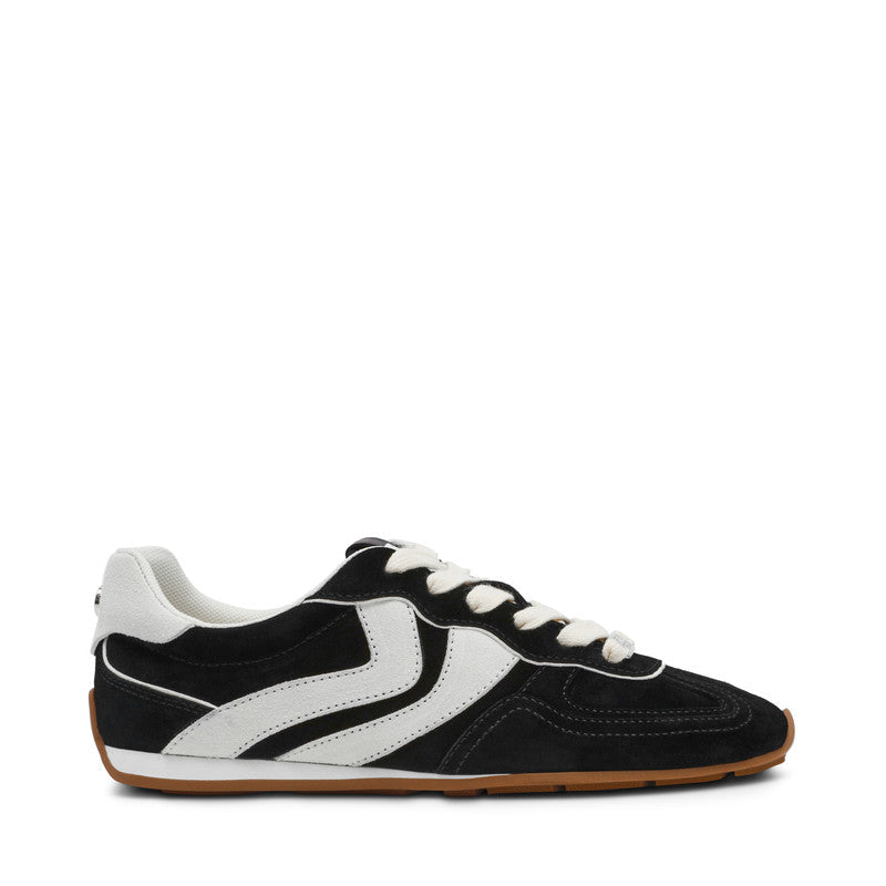 Steve Madden Abbi-Sm Black Suede Women's Sneakers, side profile - view 2