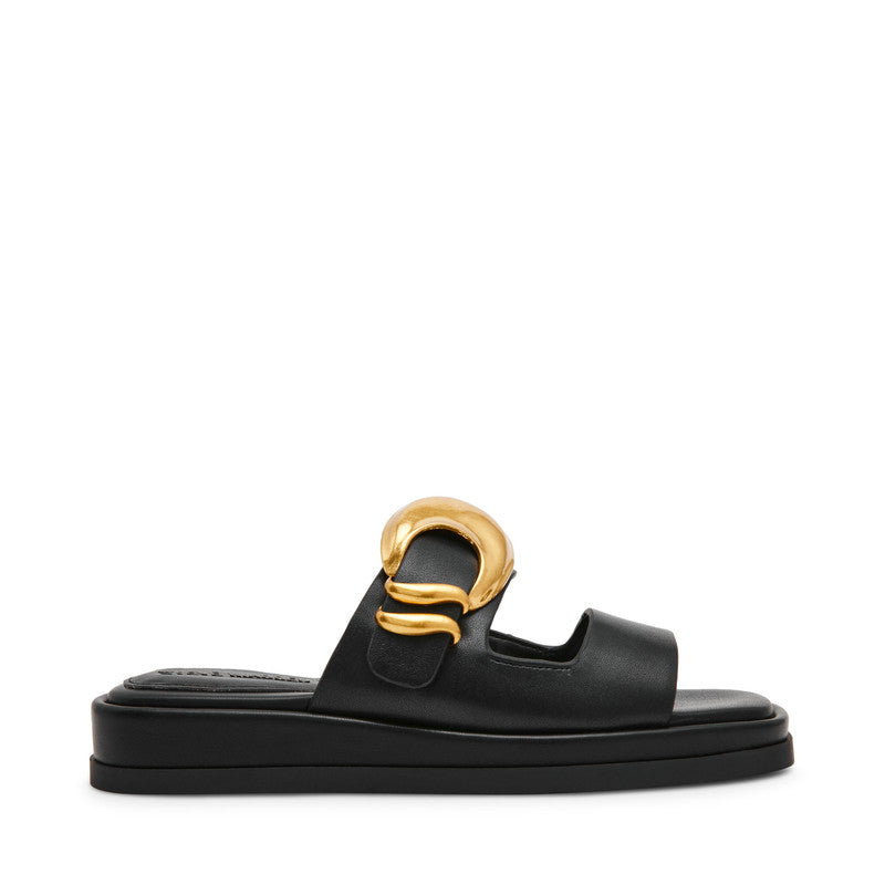 Steve Madden Bay-Ridge Black Women's Sandals, side profile - view 2