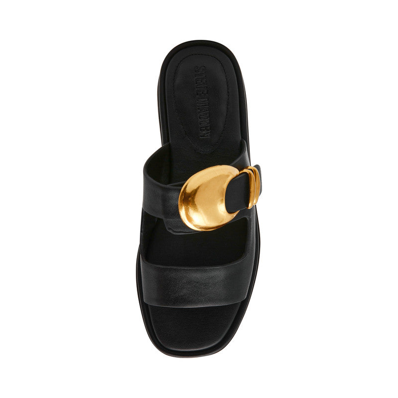 Steve Madden Bay-Ridge Black Women's Sandals, top view