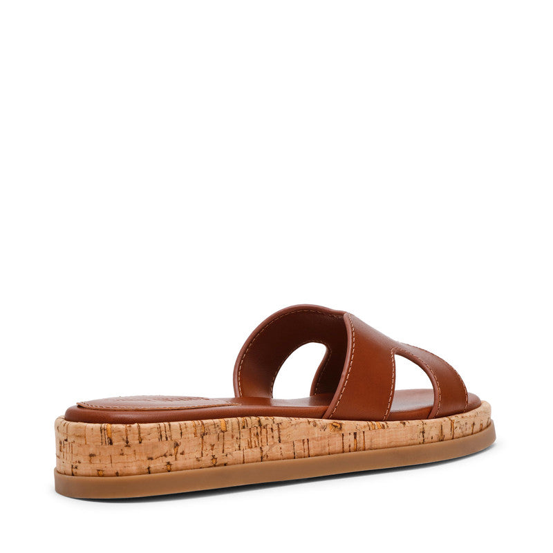 Steve Madden Benchmark Brown Women's Flat Sandals with leather material - view 2