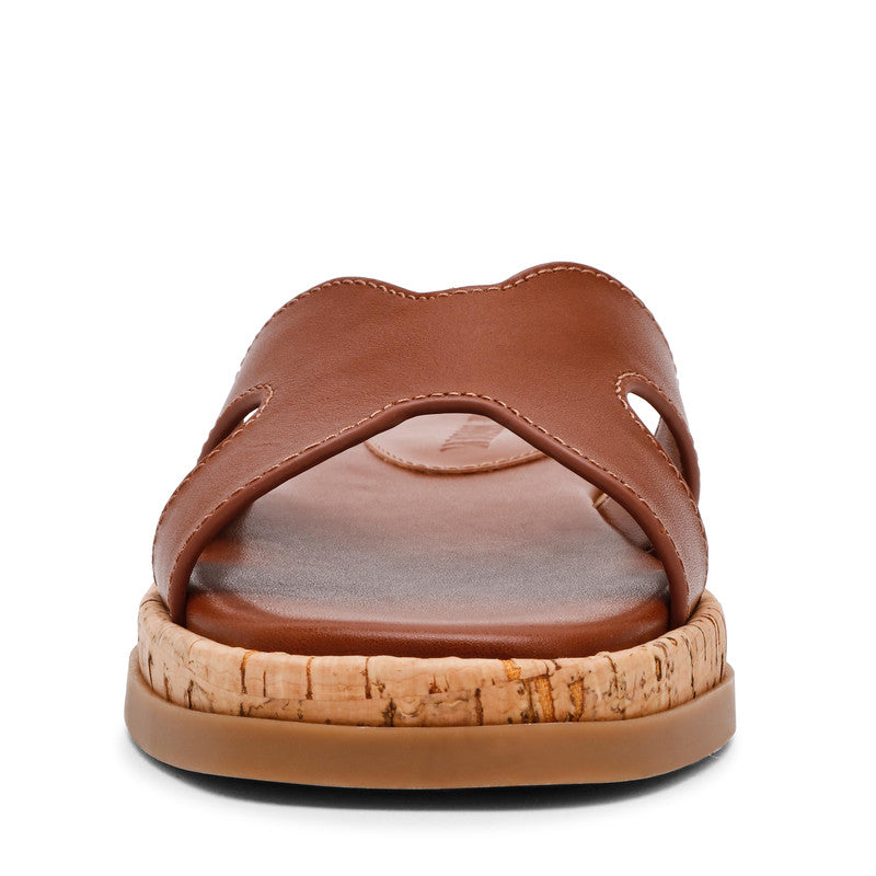Steve Madden Benchmark Brown Women's Flat Sandals, front view