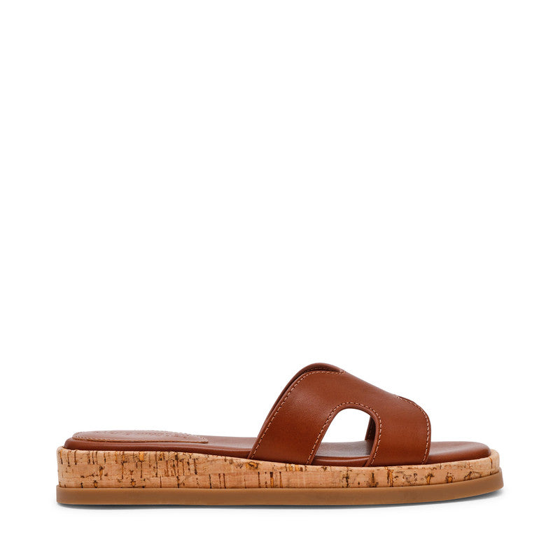 Steve Madden Benchmark Brown Women's Flat Sandals, side profile - view 5