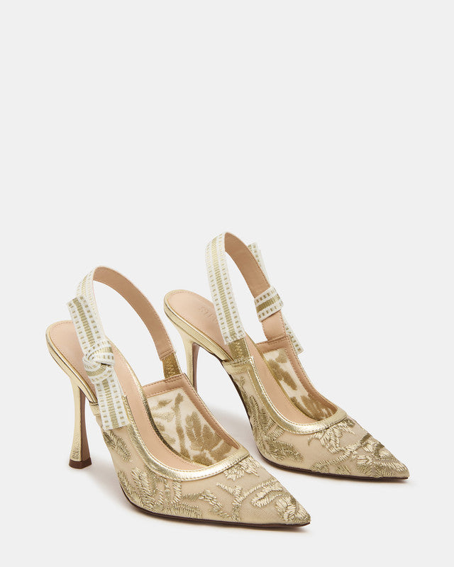 Bri Women's Gold Multi Heeled Sandals — front view
