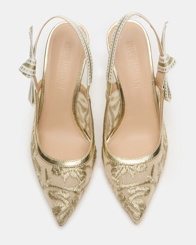 Bri Women's Gold Multi Heeled Sandals — detail view