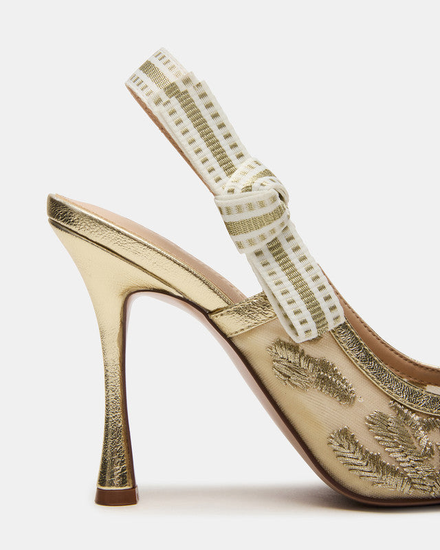 Bri Women's Gold Multi Heeled Sandals — side view