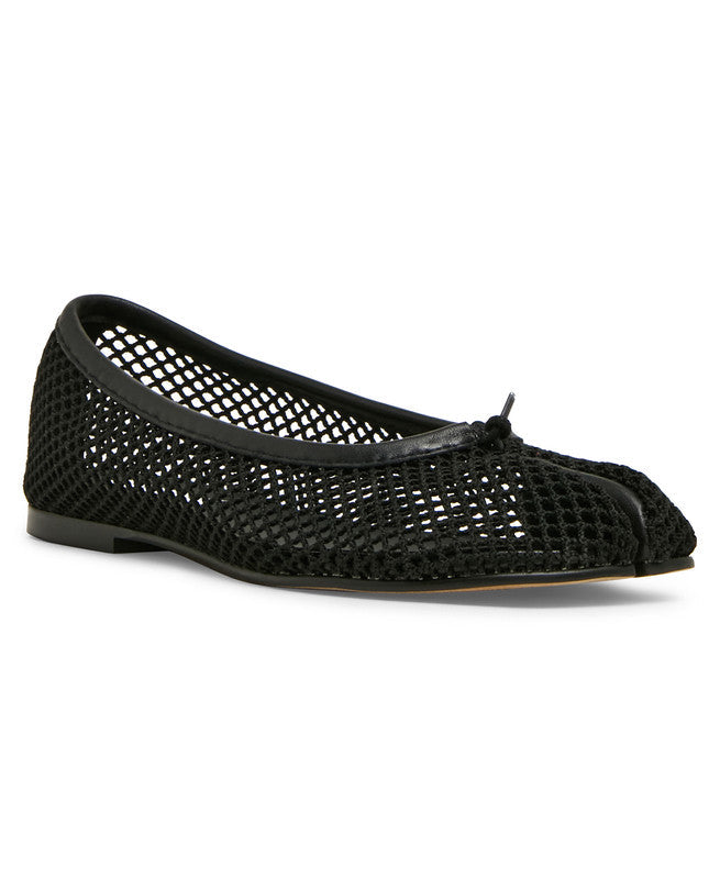 Steve Madden Calico Mesh Women's Black Ballet Flats - side profile