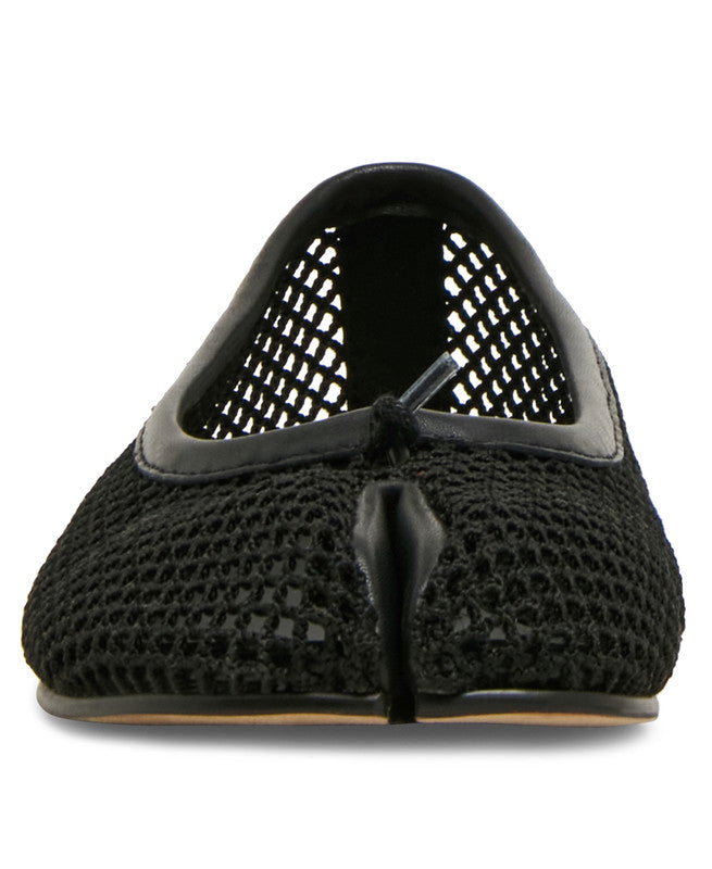 Steve Madden Calico Mesh Women's Black Ballet Flats - rear view