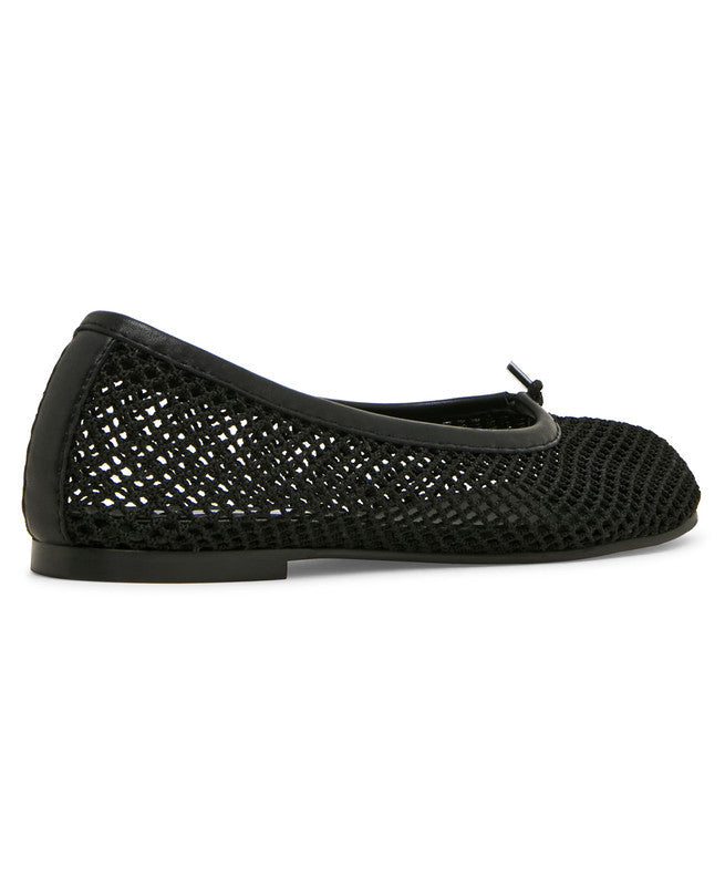 Steve Madden Calico Mesh Women's Black Ballet Flats - front three-quarter view
