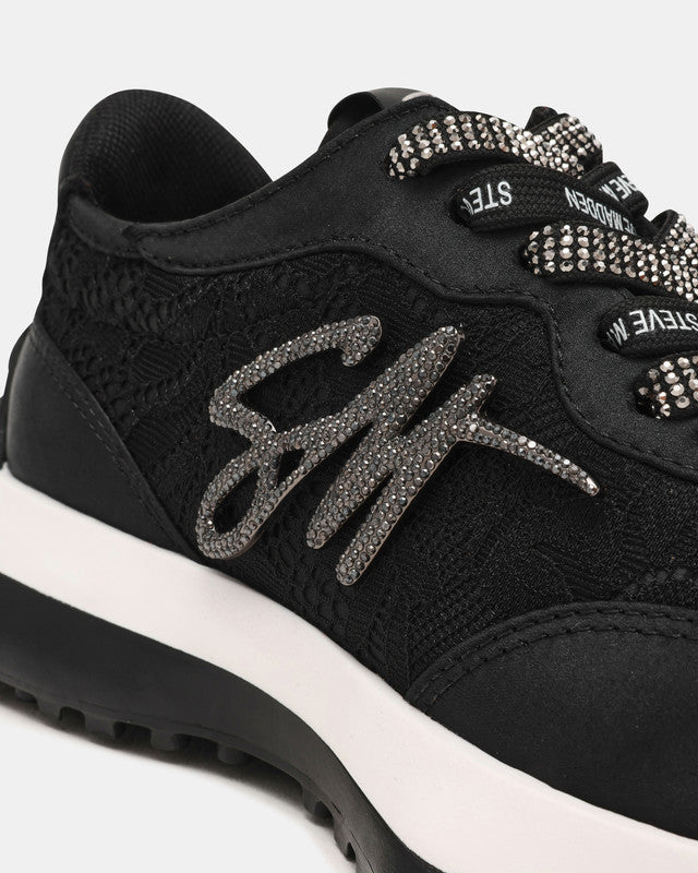 Steve Madden Campo Lace black women's low-top sneakers, product view 4