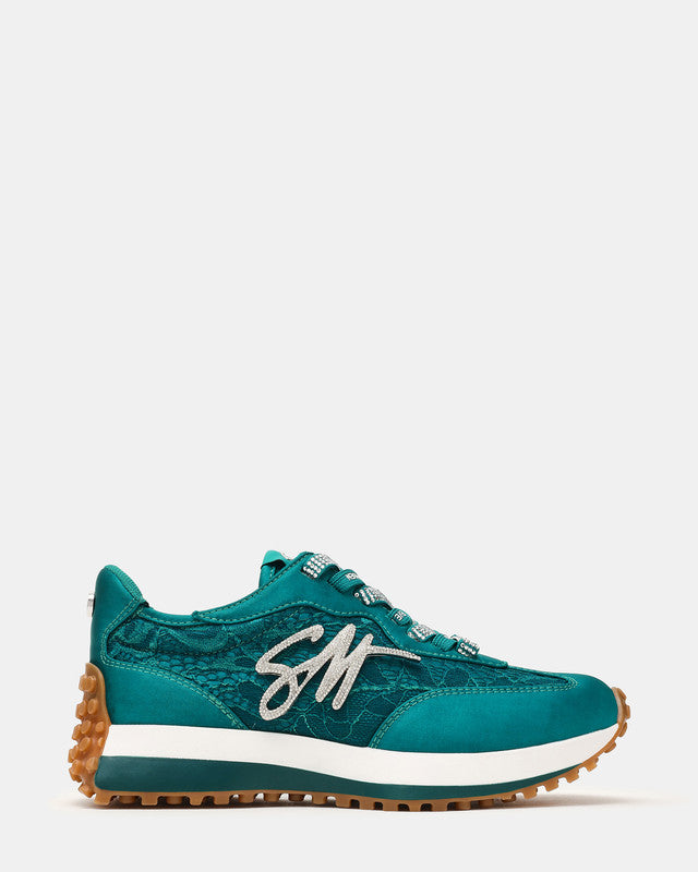 Steve Madden Campo Lace teal women's low-top sneakers, product view 1
