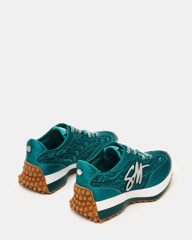 Steve Madden Campo Lace teal women's low-top sneakers, product view 2