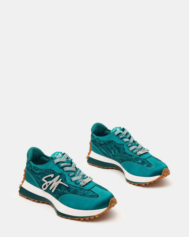 Steve Madden Campo Lace teal women's low-top sneakers, product view 4