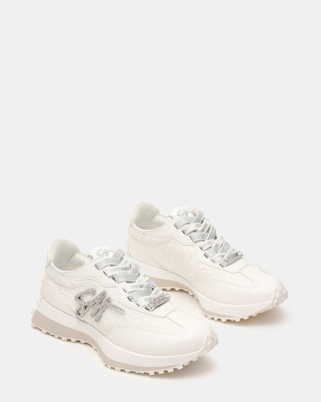 Steve Madden Campo Lace white women's low-top sneakers, product view 2