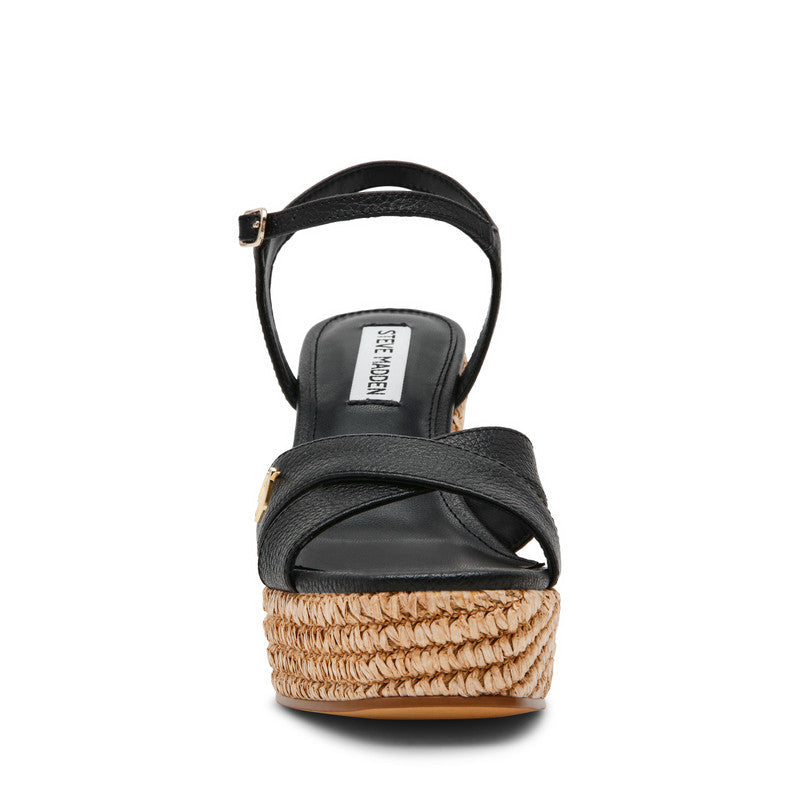 Steve Madden Cylo Black Women's Platform Heels, front view