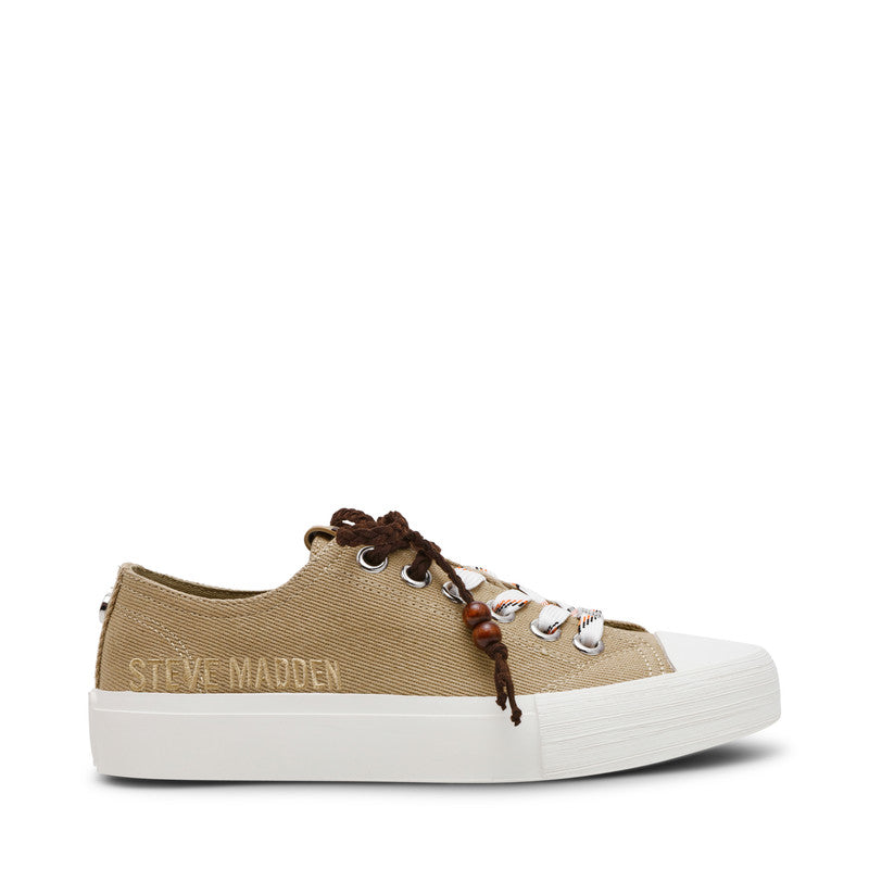 Steve Madden Doubles Women Cream Low Top Sneakers, side profile - view 3